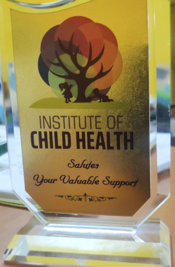Ann Cares Foundation receives Award from the Insititute of Child Health